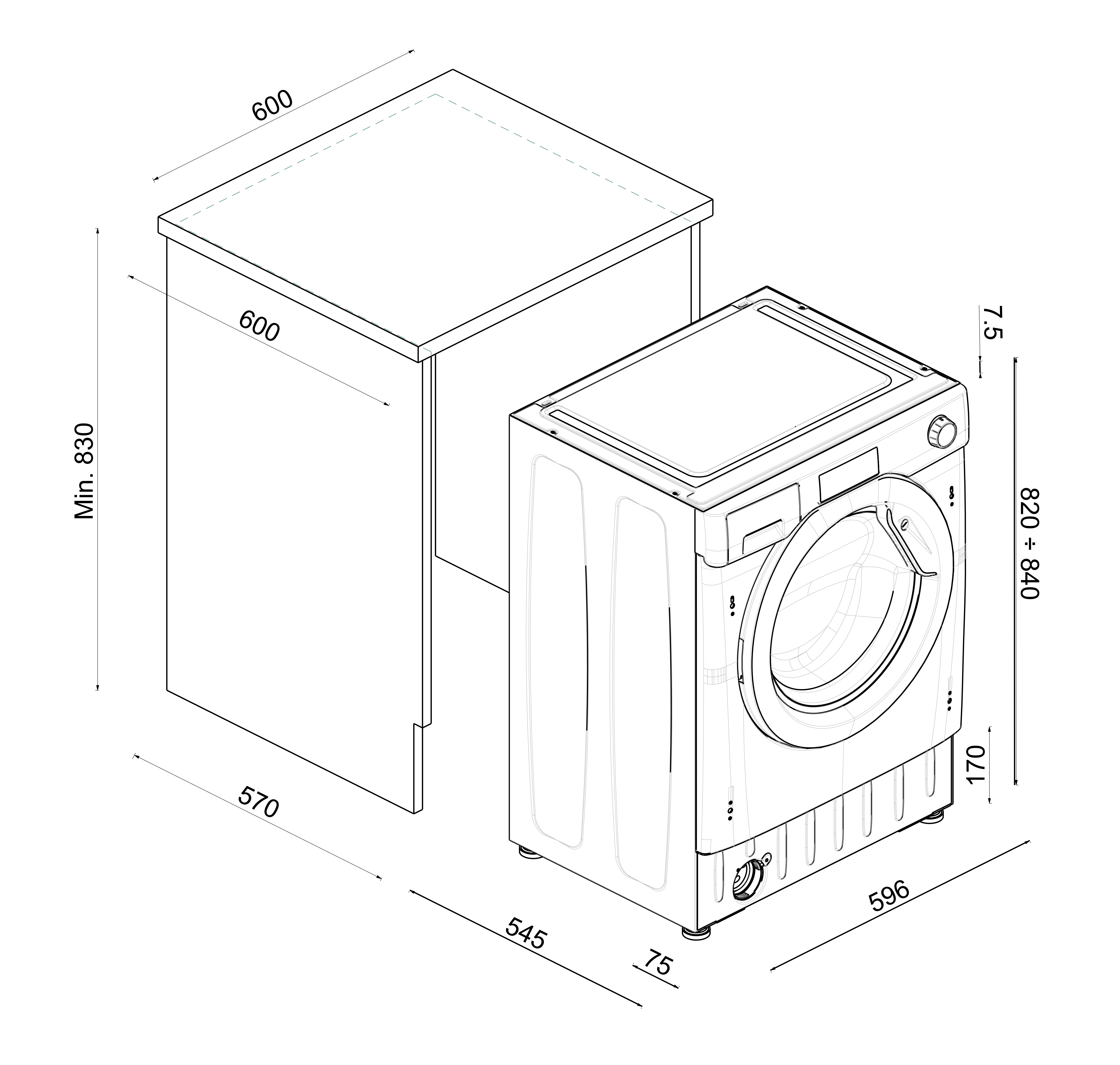 Встраиваемая стирально-сушильная машина Haier HWDQ90B416FWB-RU фото #11