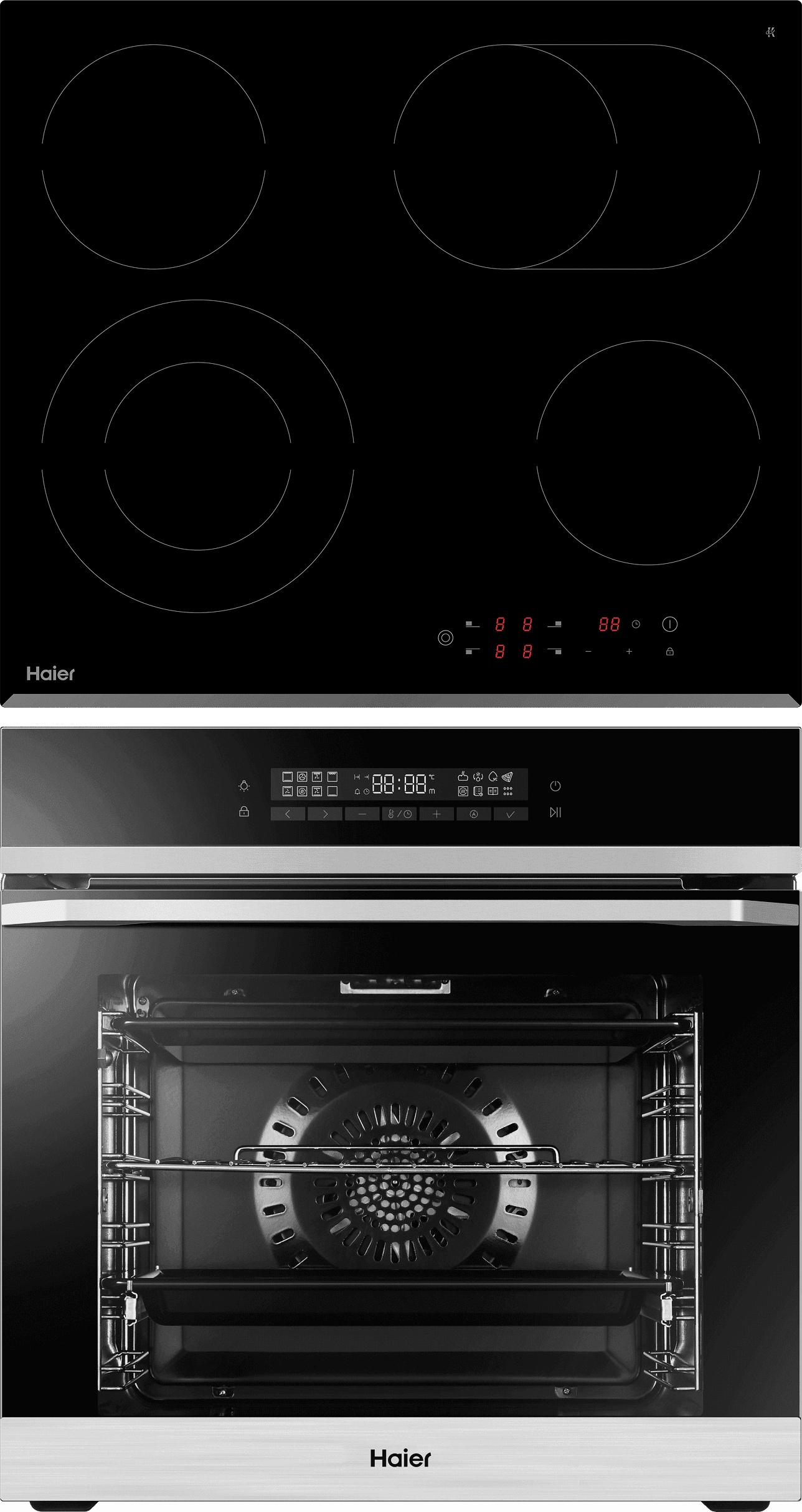 Комплект Haier духовой шкаф HOQ-F5AABX + стеклокерамическая варочная панель HHY-C64ROVB фото #1