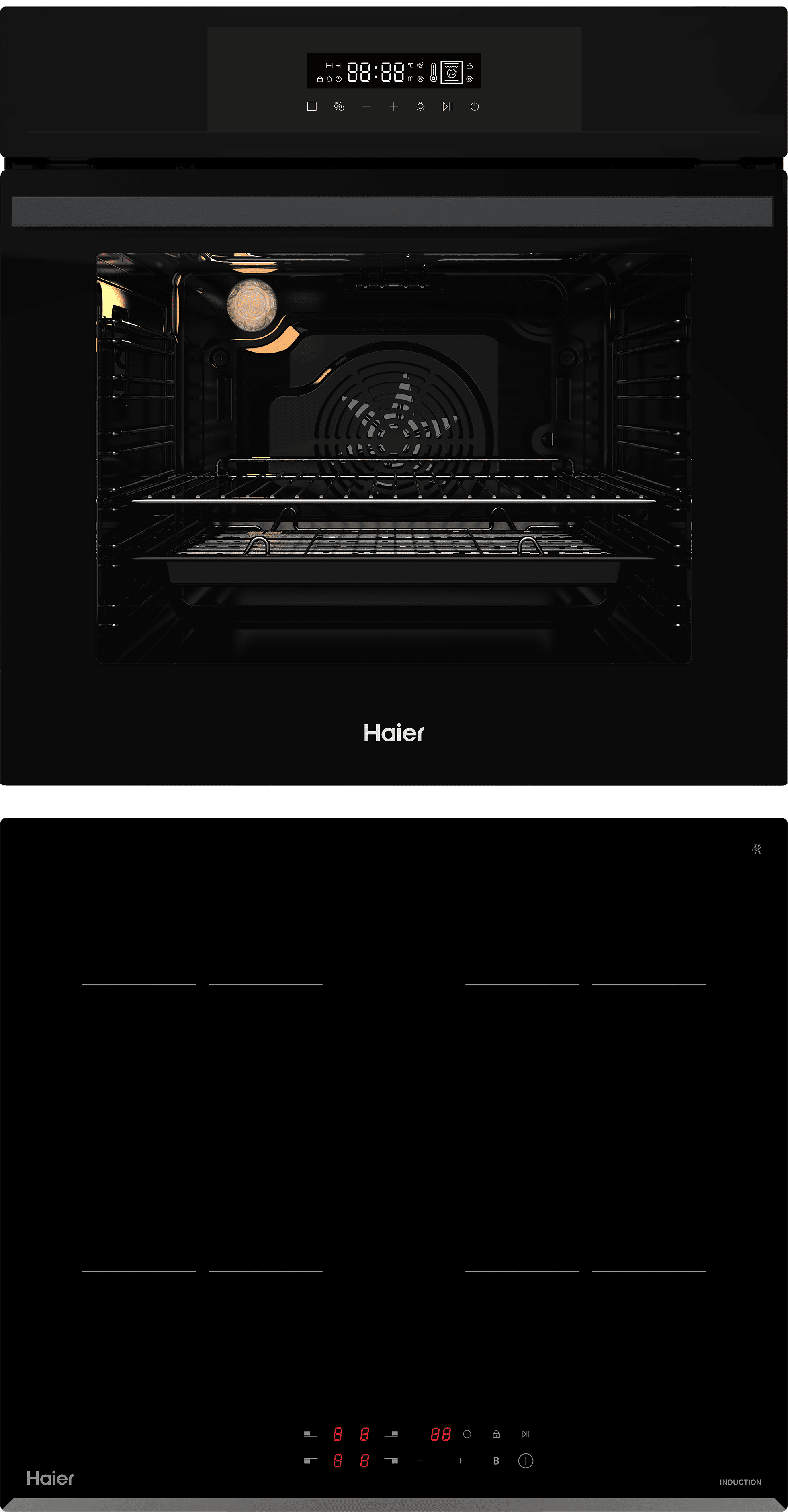 Комплект Haier духовой шкаф HOX-FP3AGB + индукционная варочная панель HHY-Y64PVB фото #1