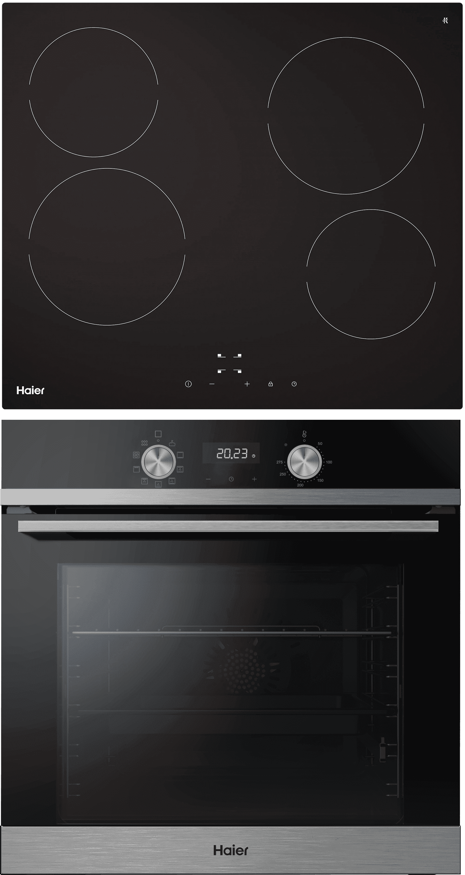 Комплект Haier духовой шкаф HOQ-K2ANN3BX + стеклокерамическая варочная панель HHY-C64NVTB фото #1