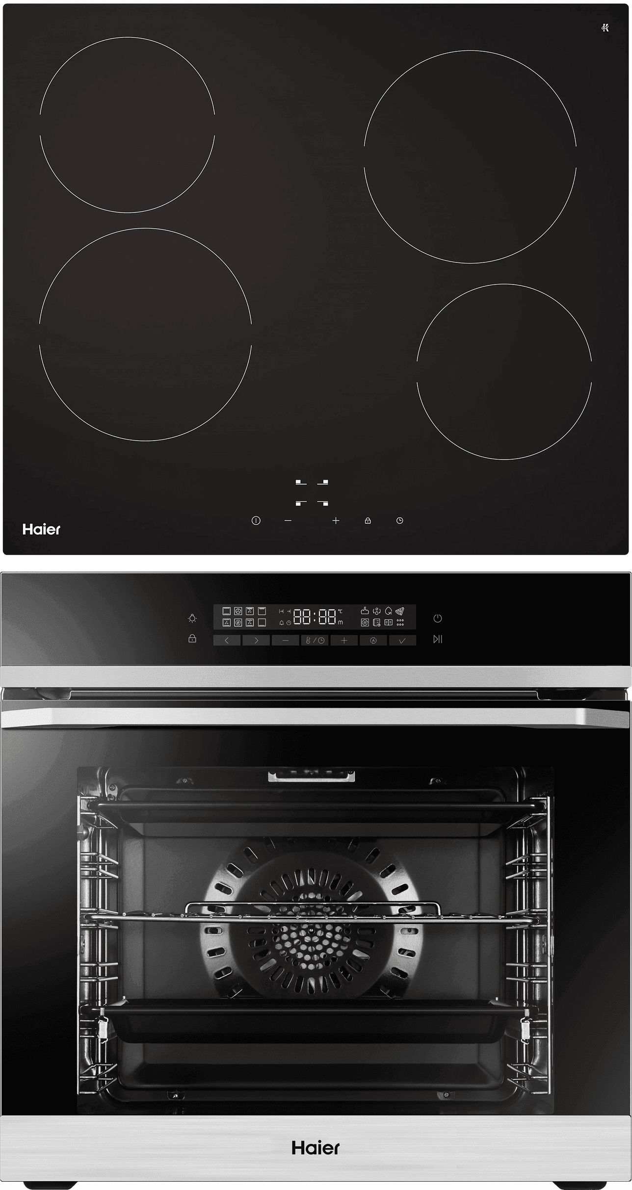 Комплект Haier духовой шкаф HOQ-F5AABX + стеклокерамическая варочная панель HHY-C64NVTB фото #1