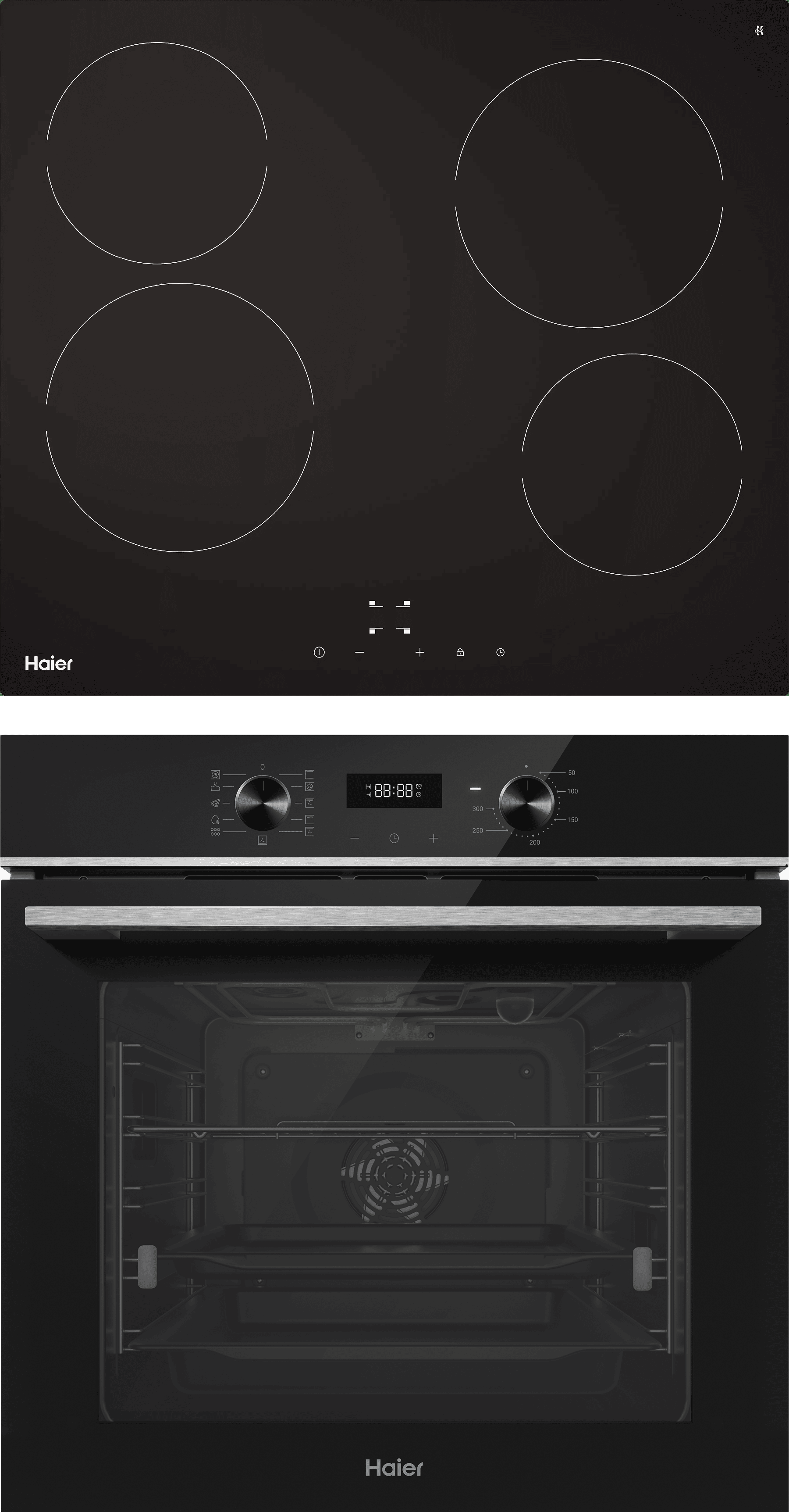 Комплект Haier духовой шкаф HOQ-A2AEN3BX + стеклокерамическая варочная панель HHY-C64NVTB фото #1