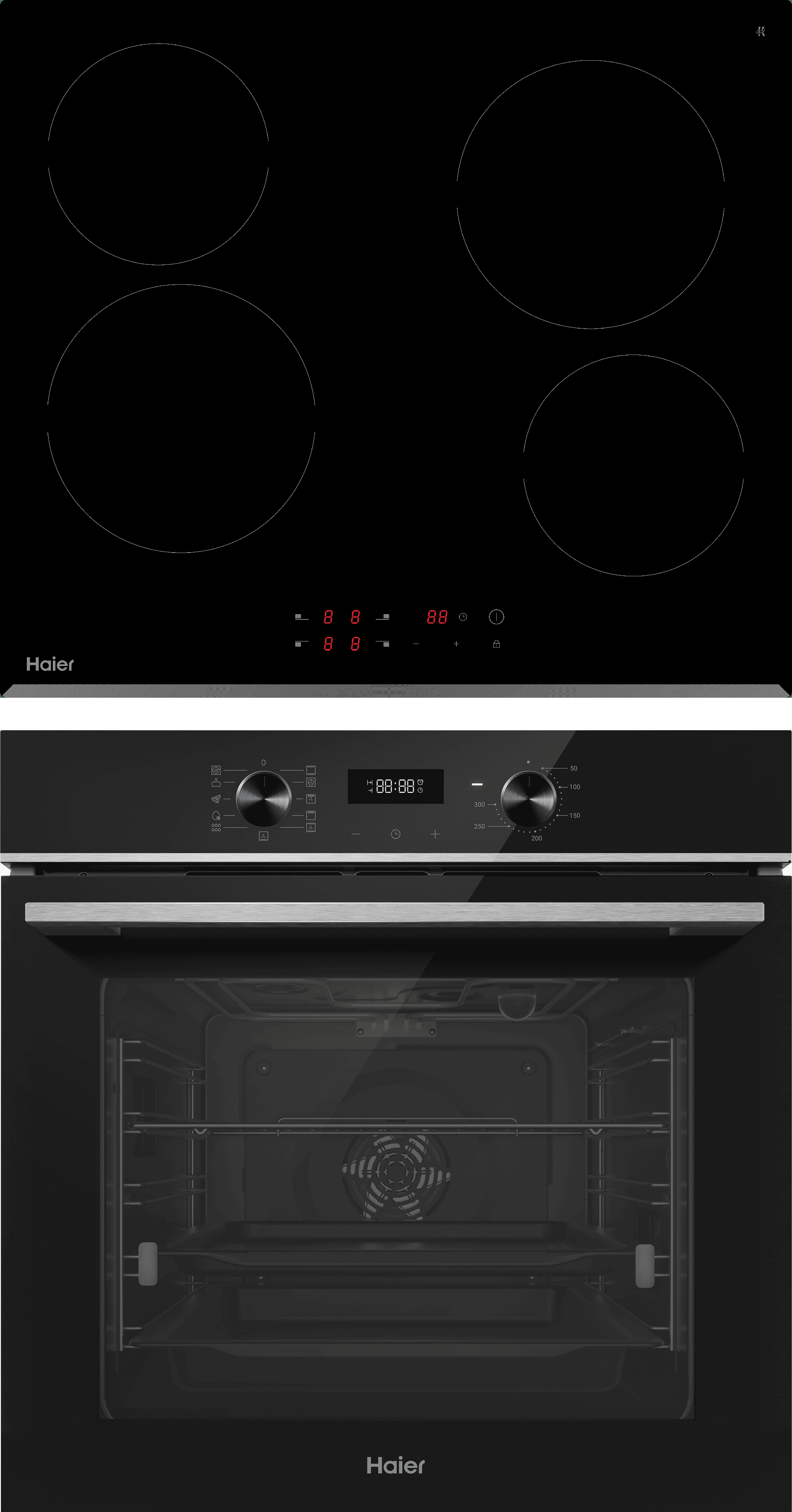 Комплект Haier духовой шкаф HOQ-A2AEN3BX + стеклокерамическая варочная панель HHY-C64RVB фото #1