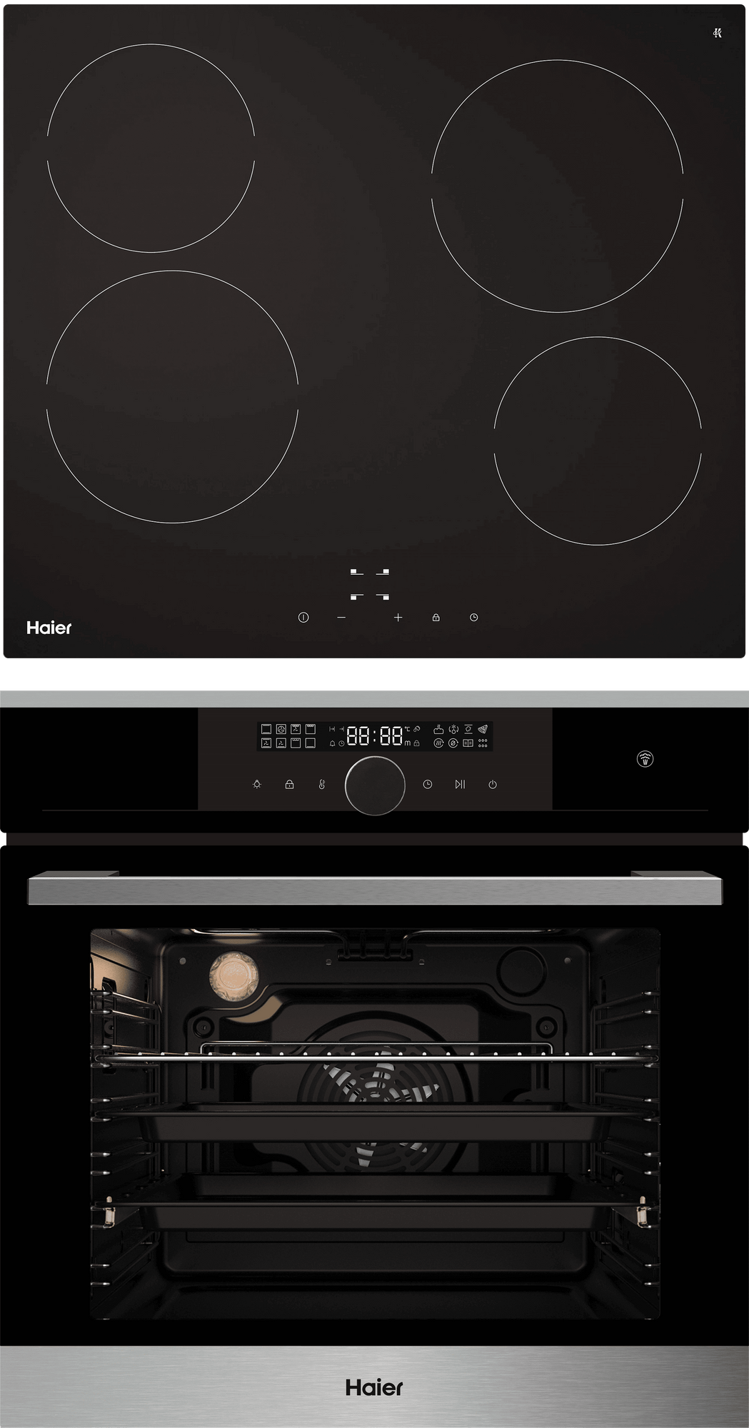 Комплект Haier духовой шкаф HOX-FP5RABX + стеклокерамическая варочная панель HHY-C64NVTB фото #1