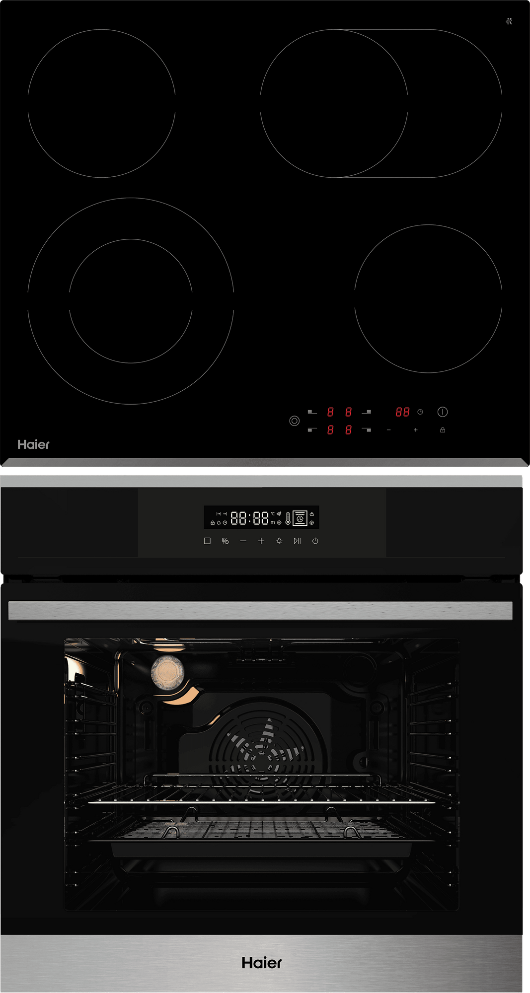 Комплект Haier духовой шкаф HOX-FP3ABX + стеклокерамическая варочная панель HHY-C64ROVB фото #1