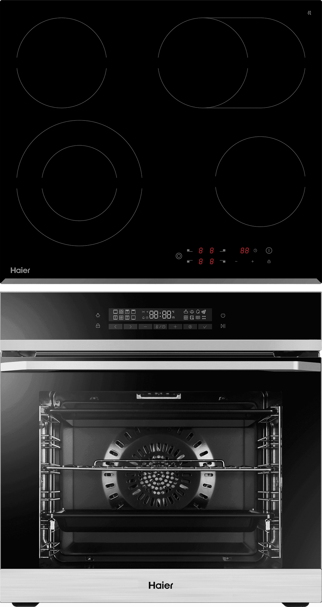 Комплект Haier духовой шкаф HOQ-F5AABX + стеклокерамическая варочная панель HHY-C64ROVB фото #1