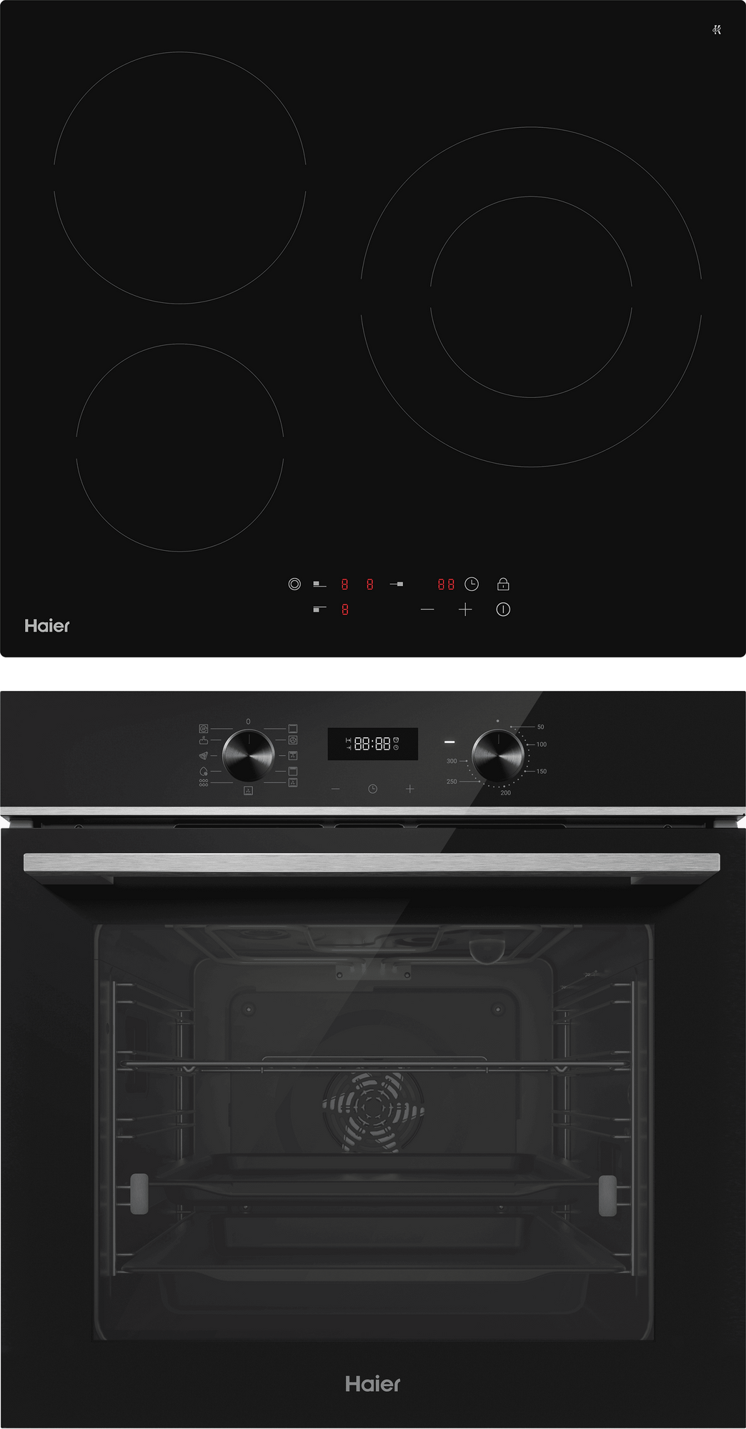 Комплект Haier духовой шкаф HOQ-A2AEN3BX + стеклокерамическая варочная поверхность HHK-C63NDB фото #1